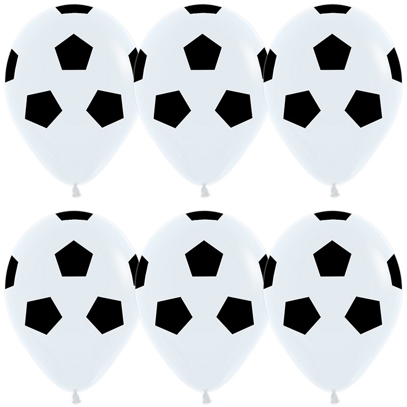 Шар (12''/30 см) Футбольный мяч, Белый, пастель, 5 ст, 25 шт. Шар (12»/30 см) Футбольный мяч, Белый, пастель, 5 ст, 25 шт.