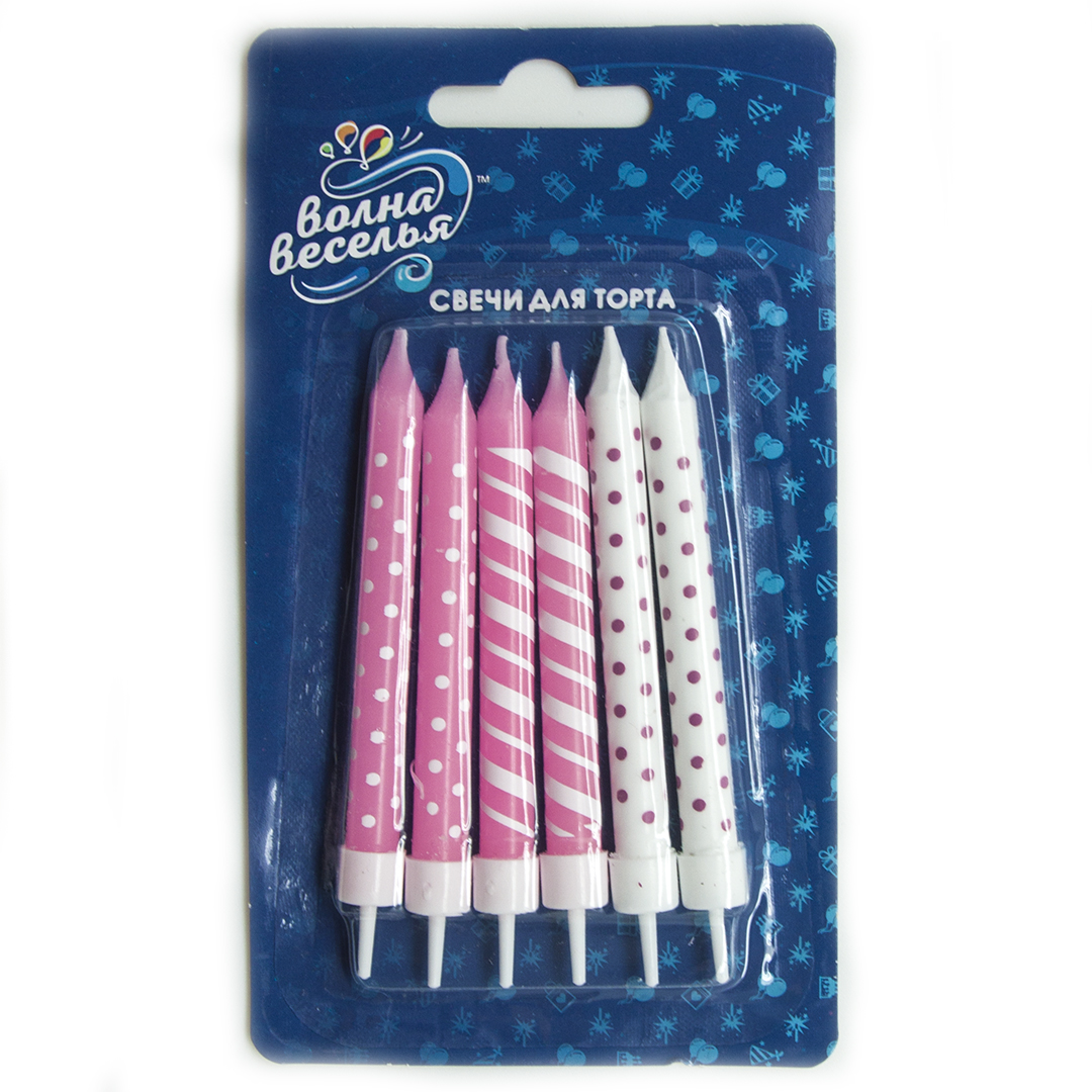 Свечи Розовый микс, 8 см, 6 шт. Свечи Розовый микс, 8 см, 6 шт.