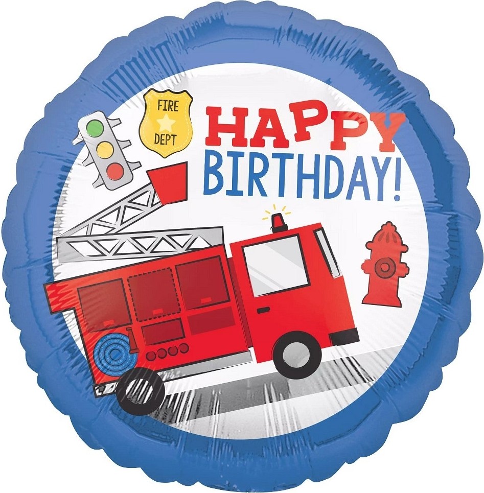 Шар (18''/46 см) Круг, С Днем Рождения (пожарная машина), 1 шт. Шар (18»/46 см) Круг, С Днем Рождения (пожарная машина), 1 шт.