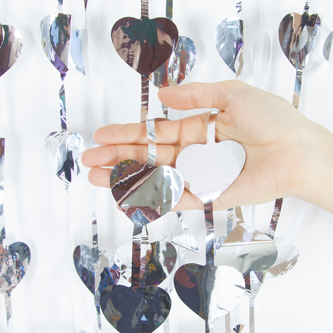 Занавес Сердце, Серебро, Металлик, 100*200 см, 1 шт. Занавес Сердце, Серебро, Металлик, 100*200 см, 1 шт.