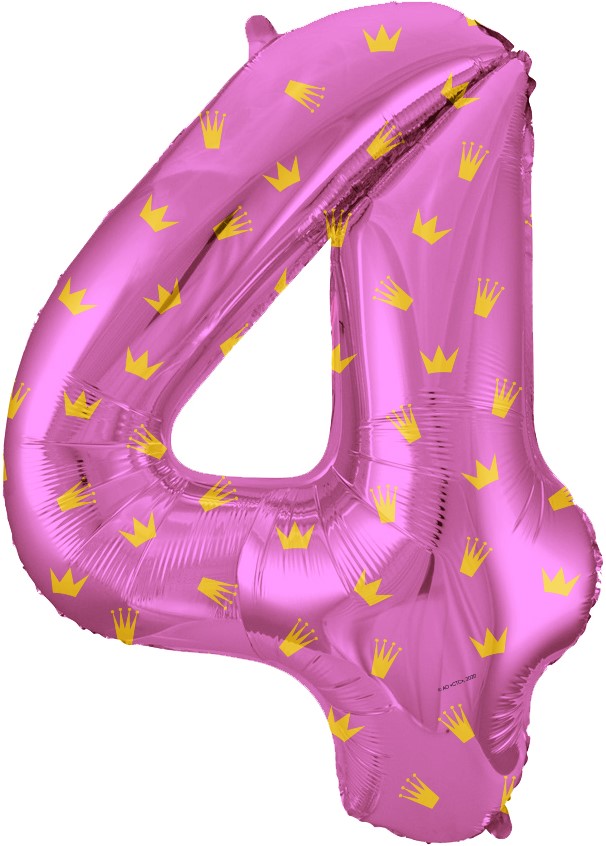 Шар (34''/86 см) Цифра, 4 Золотые короны, Розовый, 1 шт. в упак. Шар (34»/86 см) Цифра, 4 Золотые короны, Розовый, 1 шт. в упак.