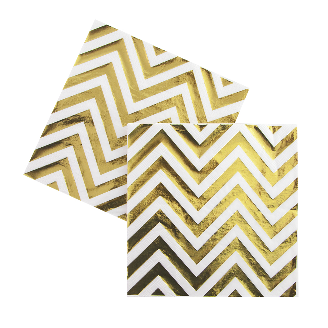 Салфетки, Зигзаги, Золото, Металлик, 33*33 см, 12 шт. Салфетки, Зигзаги, Золото, Металлик, 33*33 см, 12 шт.