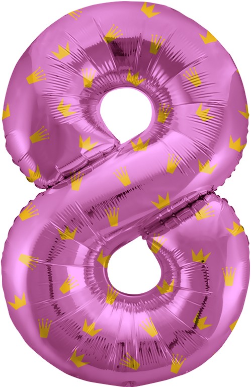 Шар (34''/86 см) Цифра, 8 Золотые короны, Розовый, 1 шт. в упак. Шар (34»/86 см) Цифра, 8 Золотые короны, Розовый, 1 шт. в упак.