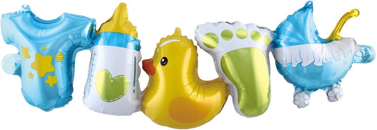 Гирлянда (40''/102 см) Фигура, Рождение Мальчика, Голубой, 2 шт. в упак. Гирлянда (40»/102 см) Фигура, Рождение Мальчика, Голубой, 2 шт. в упак.