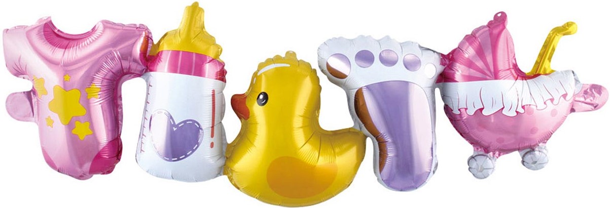 Гирлянда (38''/97 см) Фигура, Рождение Девочки, Розовый, 2 шт. в упак. Гирлянда (38»/97 см) Фигура, Рождение Девочки, Розовый, 2 шт. в упак.