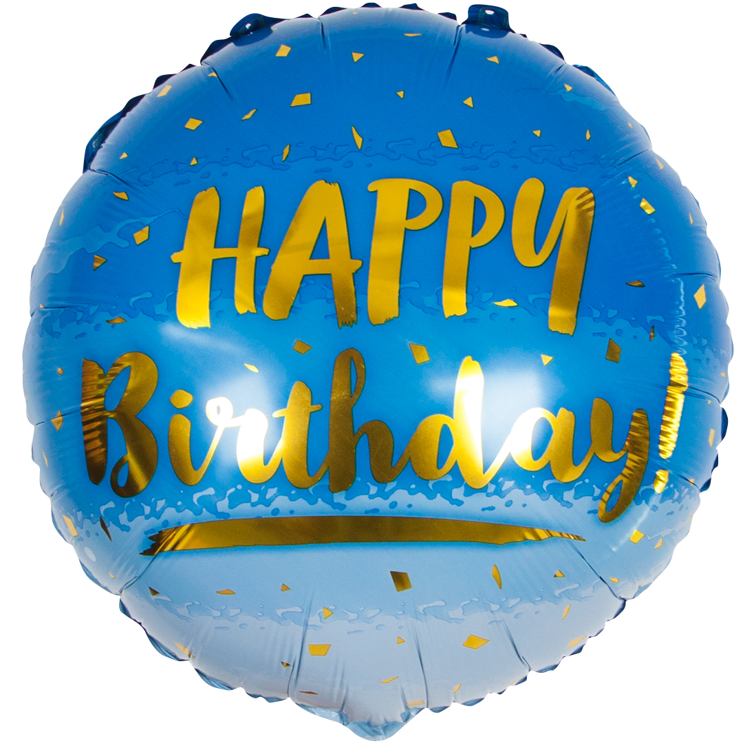 Шар (18''/46 см) Круг, С Днем Рождения (золотые искры), Голубой, Градиент, 1 шт. Шар (18»/46 см) Круг, С Днем Рождения (золотые искры), Голубой, Градиент, 1 шт.