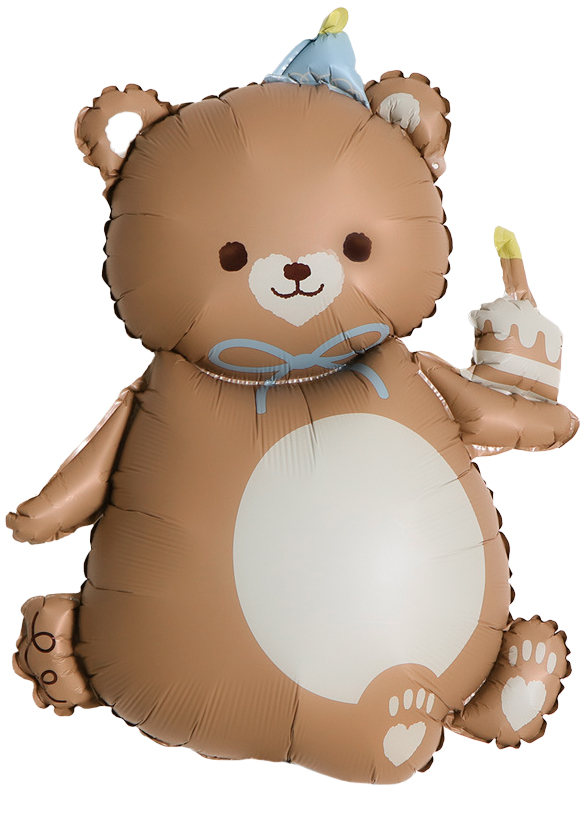 Шар (39''/99 см) Фигура, Мишка с кексиком, Бежевый, Сатин, 1 шт. Шар (39»/99 см) Фигура, Мишка с кексиком, Бежевый, Сатин, 1 шт.