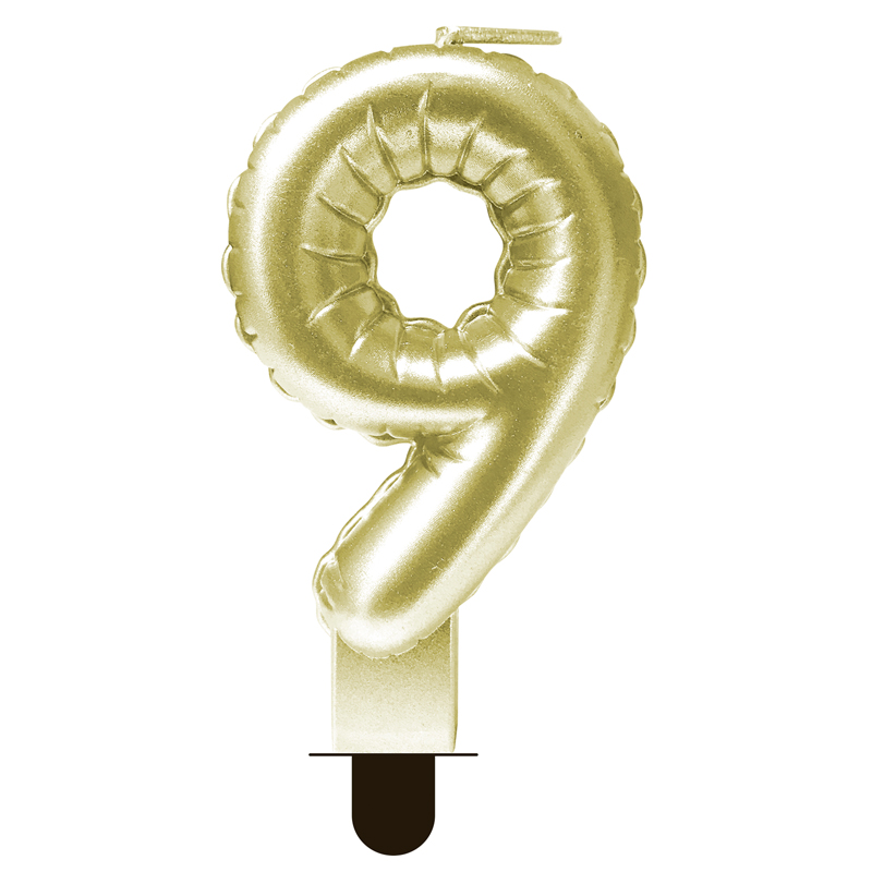 Свеча Цифра, 9 Воздушный шарик, Золото, Перламутр, 5,8 см, 1 шт. Свеча Цифра, 9 Воздушный шарик, Золото, Перламутр, 5,8 см, 1 шт.