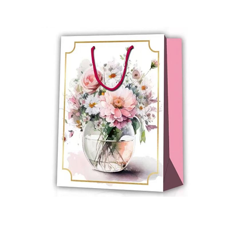 Пакет подарочный "Нежные цветы в вазе" / 18*23*10 см / 1 шт / Пакет подарочный «Нежные цветы в вазе» / 18*23*10 см / 1 шт /