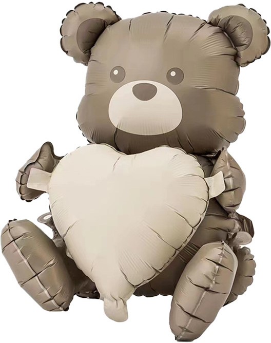 Шар 3D (26''/66 см) Фигура, Сидячий мишка с сердцем, Сатин, 1 шт. в уп. Шар 3D (26»/66 см) Фигура, Сидячий мишка с сердцем, Сатин, 1 шт. в уп.