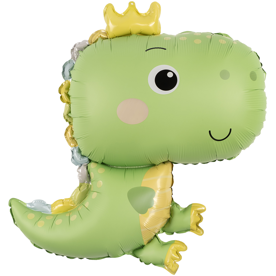 Шар (31''/79 см) Фигура, Динозаврик в короне, Светло-зеленый, Сатин, 1 шт. Шар (31»/79 см) Фигура, Динозаврик в короне, Светло-зеленый, Сатин, 1 шт.
