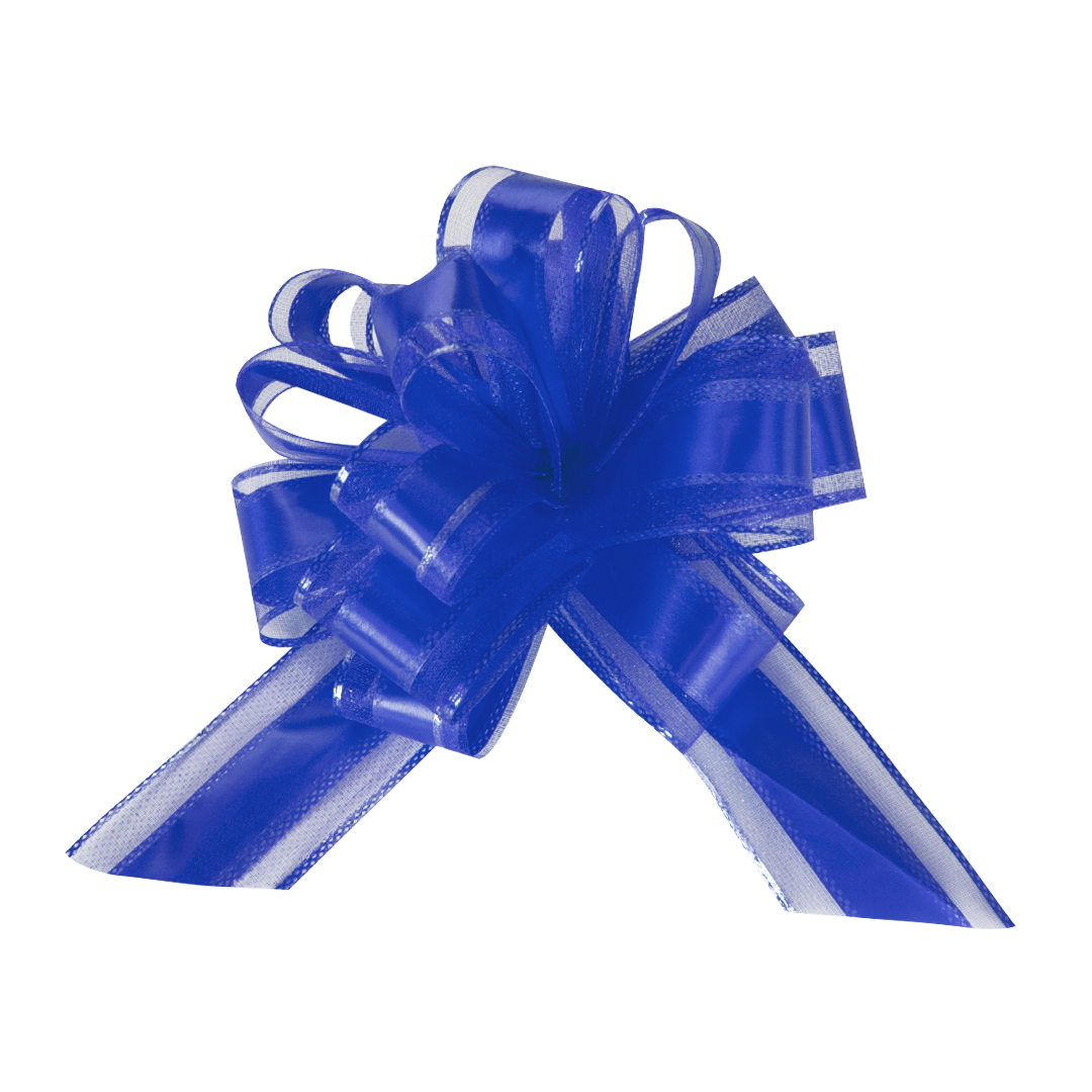 Текстильный бант Шар, Широкая полоса, Синий, 15 см, 1 шт. Текстильный бант Шар, Широкая полоса, Синий, 15 см, 1 шт.