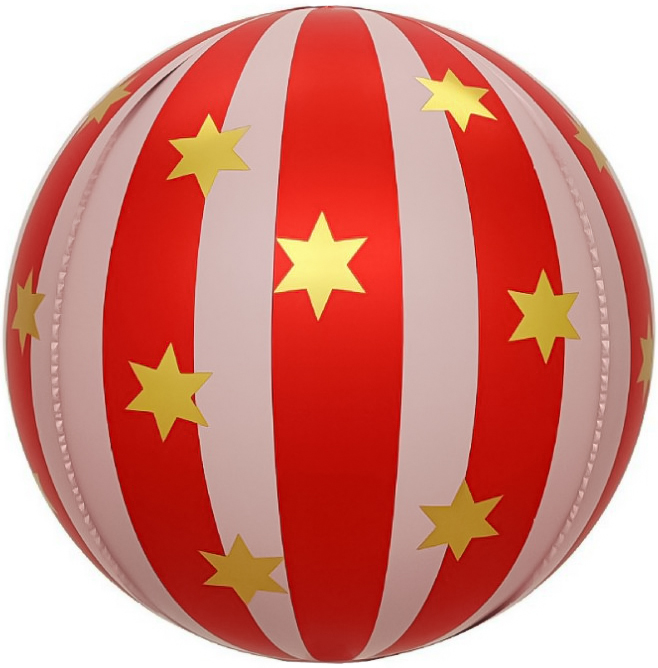 Шар 3D (25''/64 см) Сфера, Новогодний шар, Золотые звезды, Красный, 1 шт. Шар 3D (25»/64 см) Сфера, Новогодний шар, Золотые звезды, Красный, 1 шт.