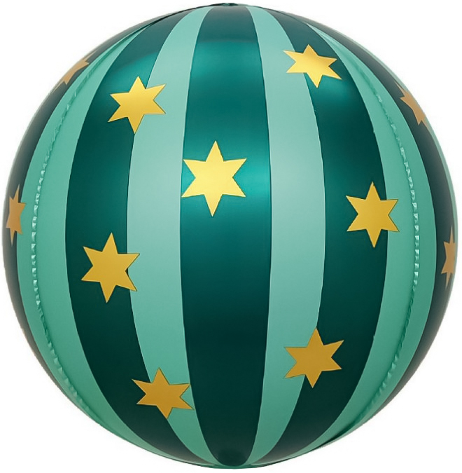 Шар 3D (25''/64 см) Сфера, Новогодний шар, Золотые звезды, Зеленый, 1 шт. Шар 3D (25»/64 см) Сфера, Новогодний шар, Золотые звезды, Зеленый, 1 шт.