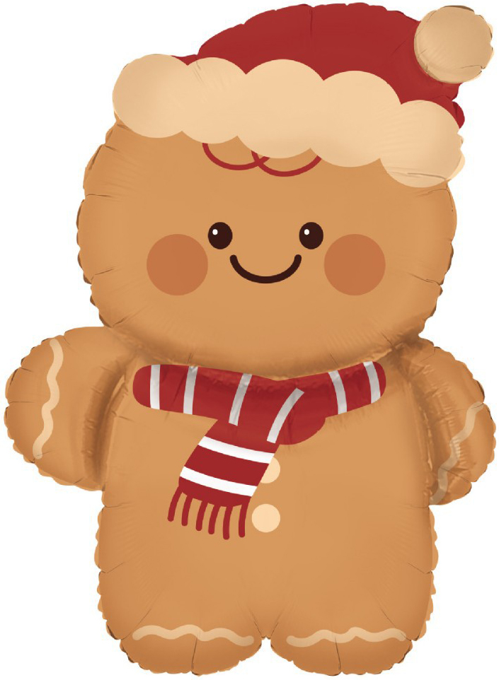 Шар (29''/74 см) Фигура, Пряничный человечек в колпачке, 1 шт. в уп. Шар (29»/74 см) Фигура, Пряничный человечек в колпачке, 1 шт. в уп.