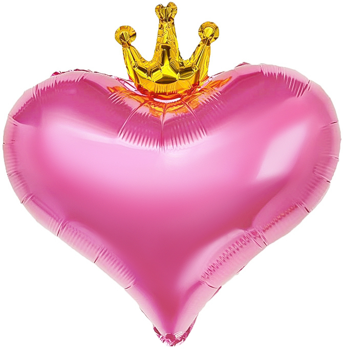 Шар (22''/56 см) Сердце, Золотая корона, Розовый, 1 шт. в уп. Шар (22»/56 см) Сердце, Золотая корона, Розовый, 1 шт. в уп.