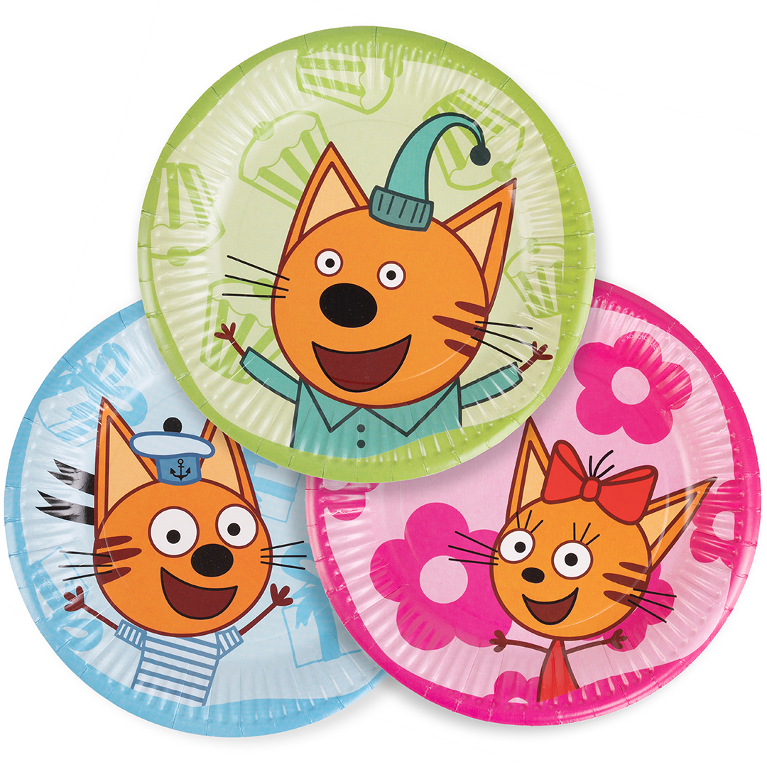 Тарелки (7''/18 см) Три Кота, Праздник для котят, 6 шт. Тарелки (7»/18 см) Три Кота, Праздник для котят, 6 шт.