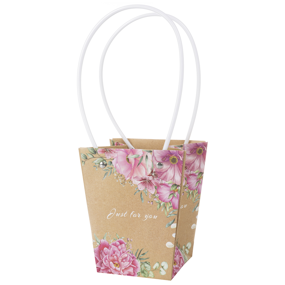 Пакет для цветов, Just For You, Цветочный дизайн №2, 13*9,5*15,5 см, 1 шт. Пакет для цветов, Just For You, Цветочный дизайн №2, 13*9,5*15,5 см, 1 шт.