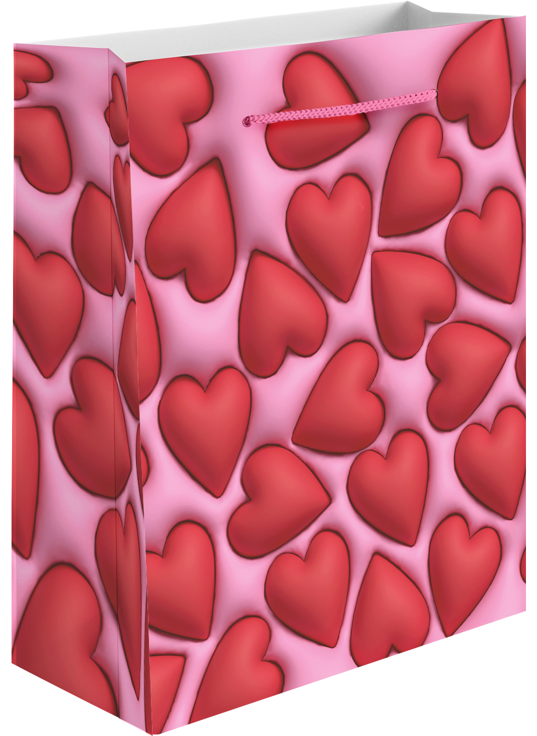 Пакет подарочный, 210гр, Объемные сердца, 23*18*10 см, 1 шт. Пакет подарочный, 210гр, Объемные сердца, 23*18*10 см, 1 шт.