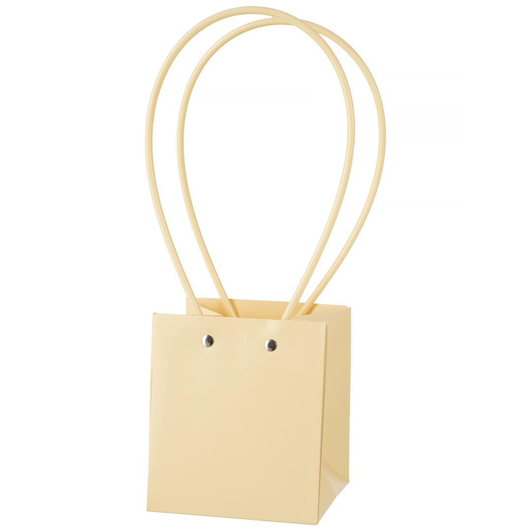 Пакет для цветов, Мастхэв, Нежная пастель, Светло-желтый, 13*12*11 см, 1 шт. Пакет для цветов, Мастхэв, Нежная пастель, Светло-желтый, 13*12*11 см, 1 шт.