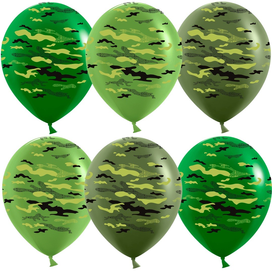 Шар (12''/30 см) Камуфляж, Ассорти, пастель, 5 ст, 25 шт. в уп. Шар (12»/30 см) Камуфляж, Ассорти, пастель, 5 ст, 25 шт. в уп.