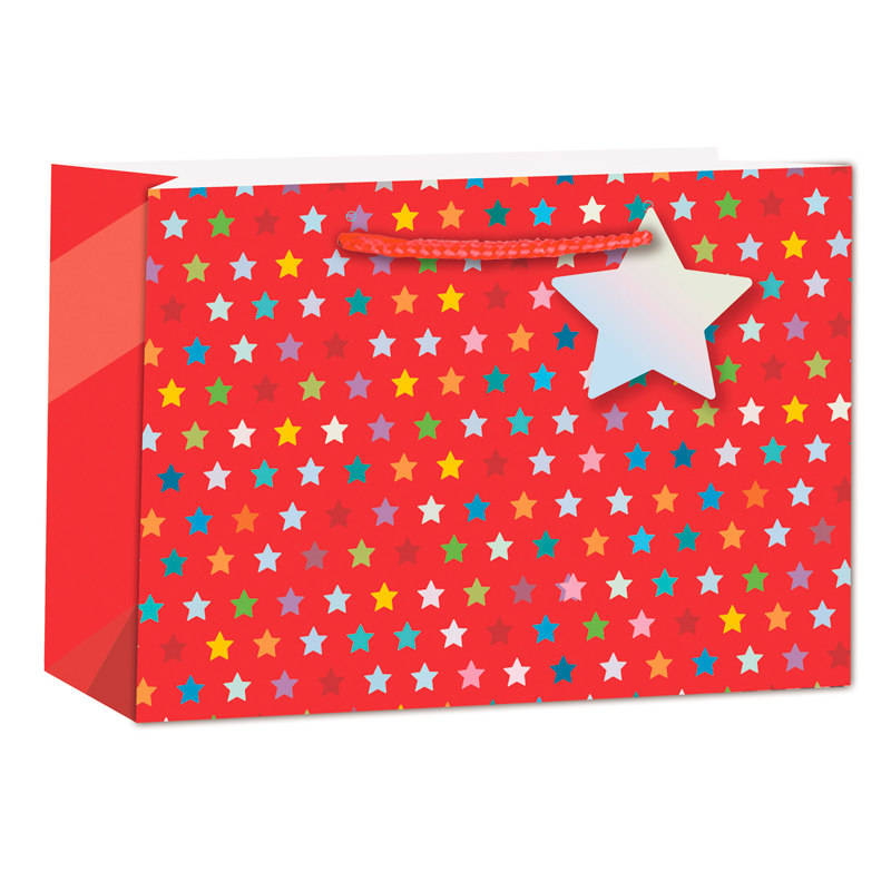 Пакет подарочный "Звезды", Красный, 39*27*17 см / 1 шт / Пакет подарочный «Звезды», Красный, 39*27*17 см / 1 шт /