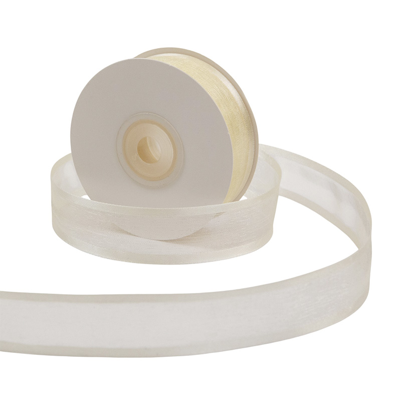 Полосы Атлас и органза Белый песок / 25 мм *22,85 м Полосы Атлас и органза Белый песок / 25 мм *22,85 м