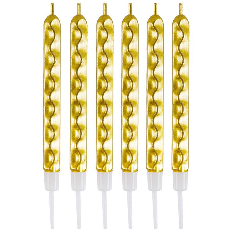 Свечи Цунами Золото 10см 6шт/G Свечи Цунами Золото 10см 6шт/G