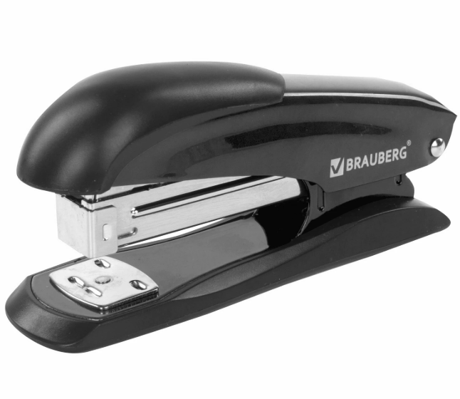 Степлер №24/6, 26/6 металлический BRAUBERG "Office-Expert", до 25 листов, черный, 1 шт Степлер №24/6, 26/6 металлический BRAUBERG «Office-Expert», до 25 листов, черный, 1 шт