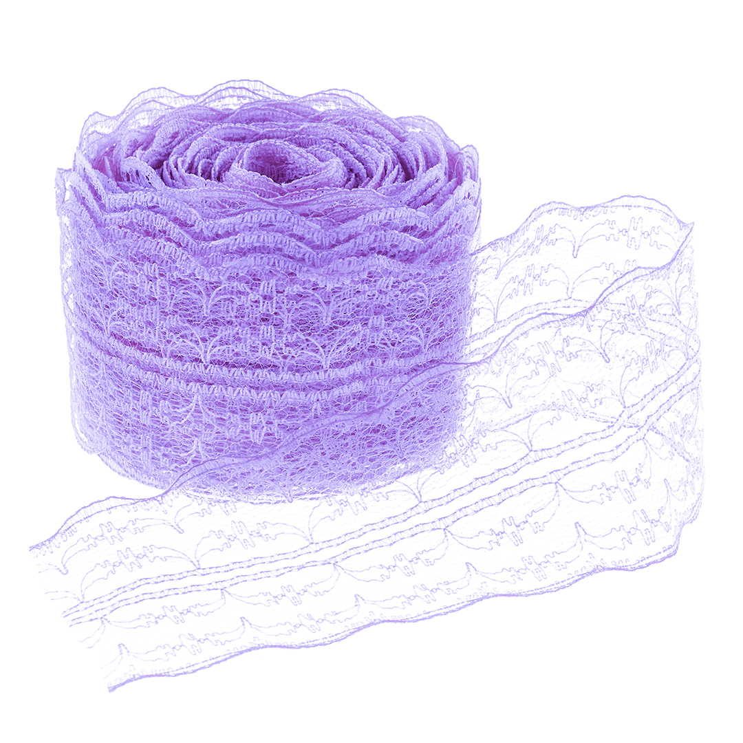 Декоративная лента (4,5 см*10 м) Широкое Кружево, Сиреневый, 1 шт. Декоративная лента (4,5 см*10 м) Широкое Кружево, Сиреневый, 1 шт.