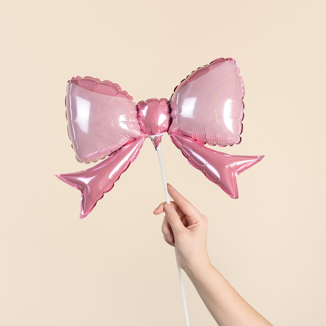 Шар (14''/36 см) Мини-фигура, Бант, Розовый, 1 шт. Шар (14»/36 см) Мини-фигура, Бант, Розовый, 1 шт.