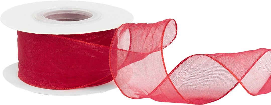 Лента органза (4 см*9,14 м) Нежная грация, Красный, 1 шт. Лента органза (4 см*9,14 м) Нежная грация, Красный, 1 шт.