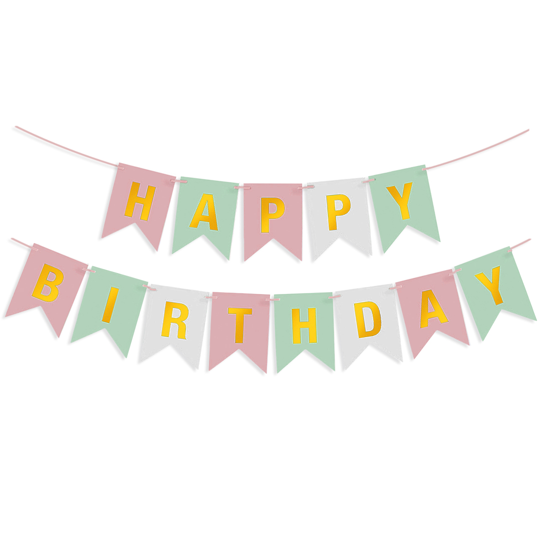 Гирлянда Флажки, Happy Birthday, Пастельный микс/Золото, Металлик, 500 см, 16*12 см, 1 упак. Гирлянда Флажки, Happy Birthday, Пастельный микс/Золото, Металлик, 500 см, 16*12 см, 1 упак.