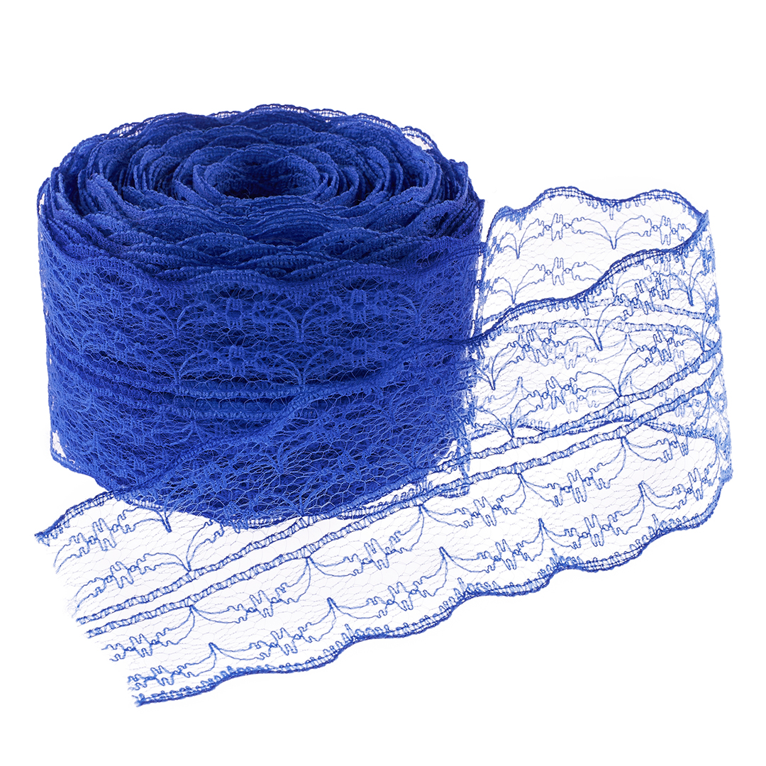 Декоративная лента (4,5 см*10 м) Широкое Кружево, Королевский синий, 1 шт. Декоративная лента (4,5 см*10 м) Широкое Кружево, Королевский синий, 1 шт.