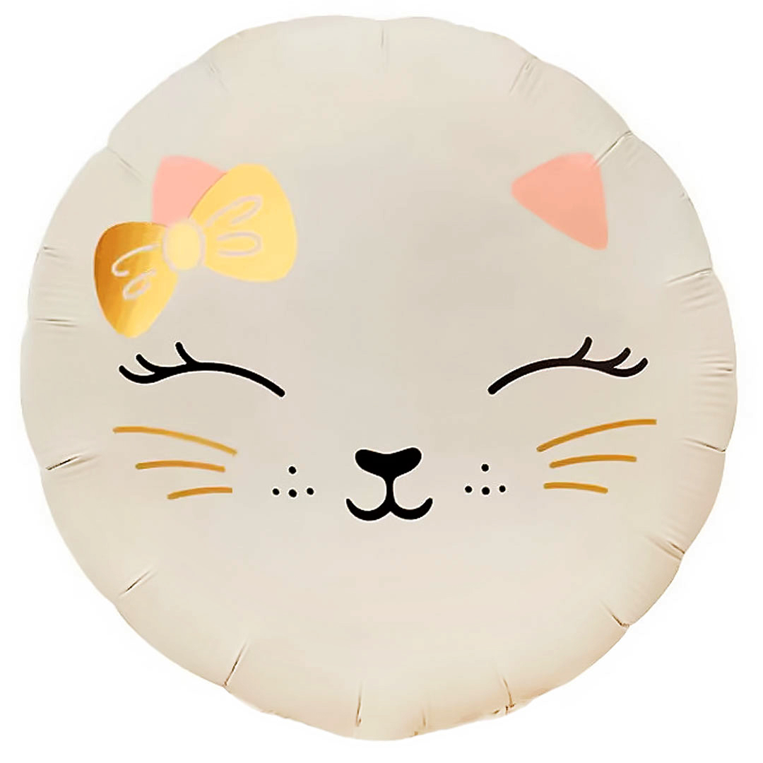 Шар (18''/46 см) Круг, Кошечка с бантом, Кремовый, Сатин, 1 шт. Шар (18»/46 см) Круг, Кошечка с бантом, Кремовый, Сатин, 1 шт.