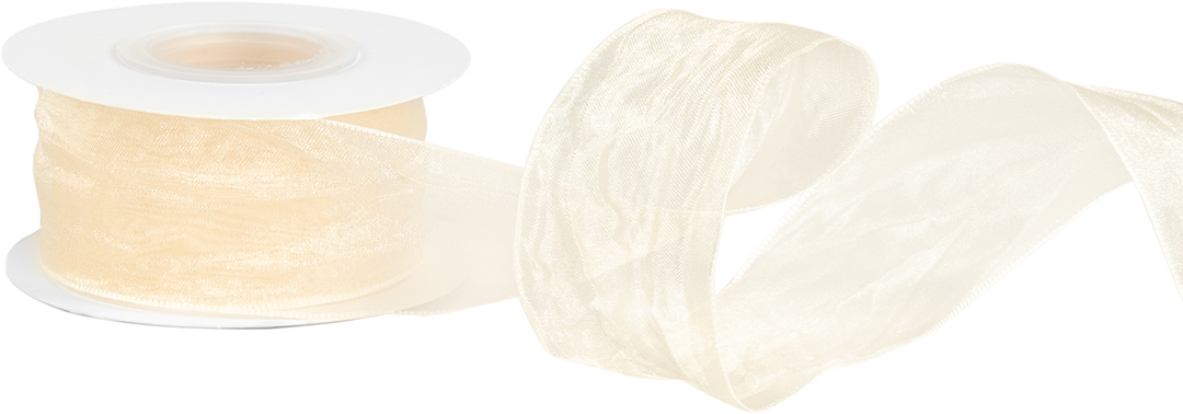 Лента органза (4 см*9,14 м) Нежная грация, Кремовый, 1 шт. Лента органза (4 см*9,14 м) Нежная грация, Кремовый, 1 шт.