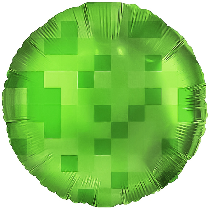 Шар (18''/46 см) Круг, Пиксели, Зеленый, 1 шт. в уп. Шар (18»/46 см) Круг, Пиксели, Зеленый, 1 шт. в уп.