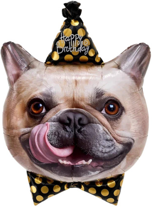 Шар (29''/74 см) Фигура, Бульдог в колпачке, 1 шт. Шар (29»/74 см) Фигура, Бульдог в колпачке, 1 шт.