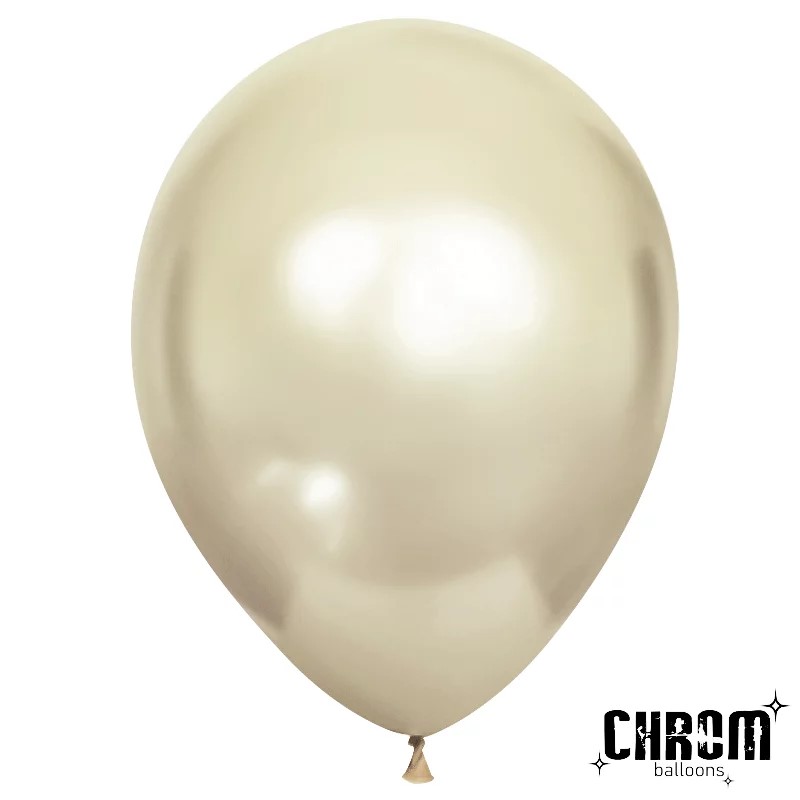 Шар (10''/25 см), Белое золото, хром, 50 шт Шар (10»/25 см), Белое золото, хром, 50 шт