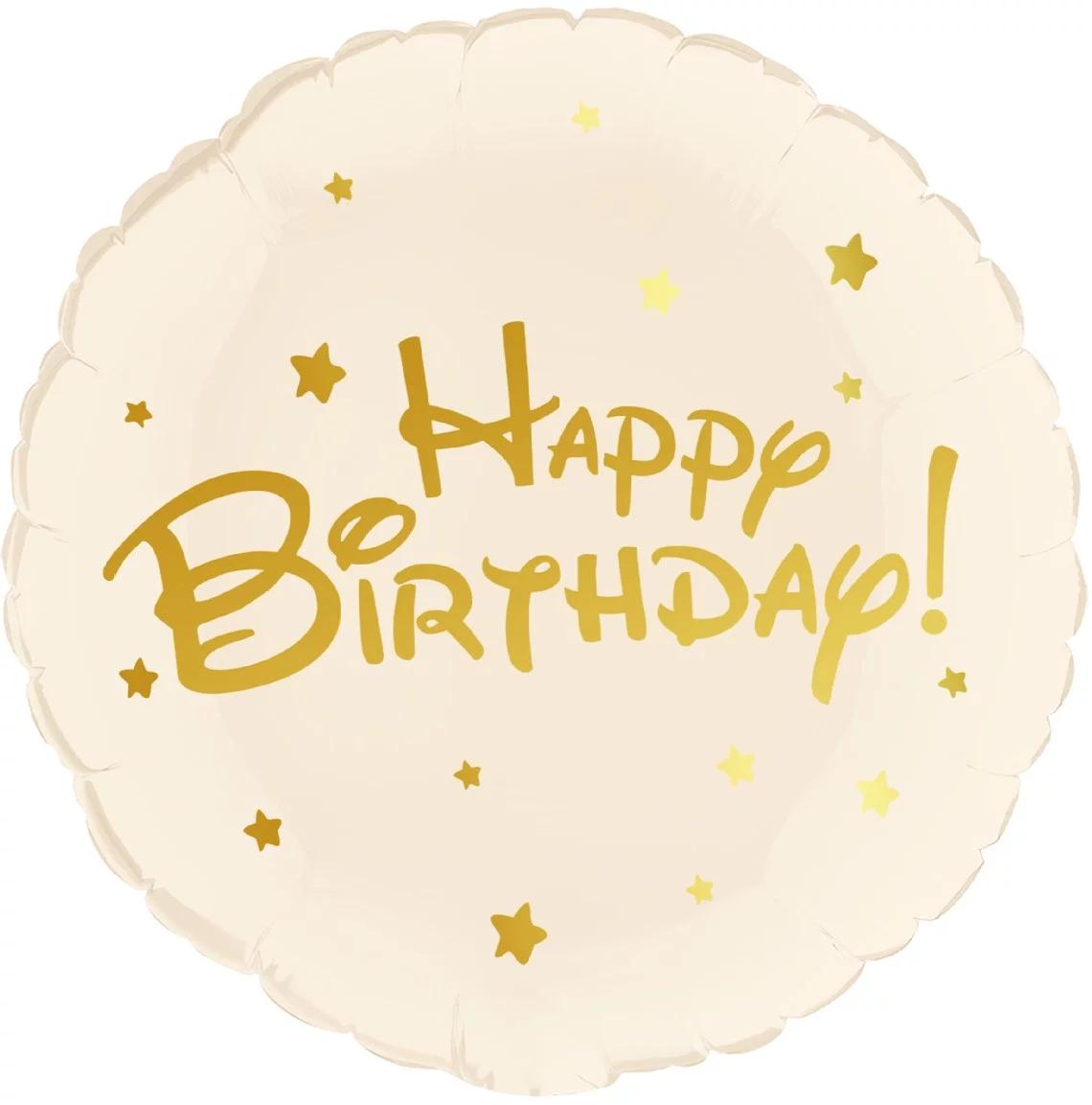 Шар (18''/46 см) Круг, Happy Birthday (золотые звезды), Бежевый, 1 шт. в уп. Шар (18»/46 см) Круг, Happy Birthday (золотые звезды), Бежевый, 1 шт. в уп.