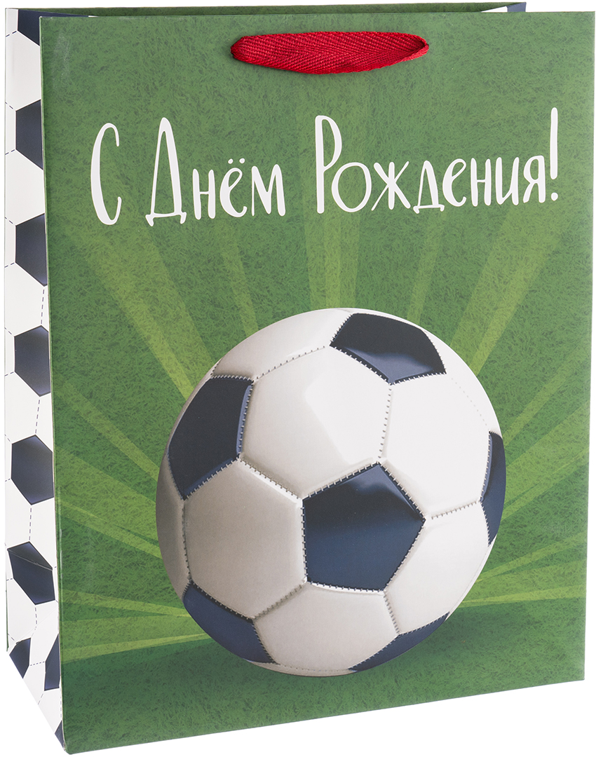 Пакет подарочный, 210гр, С Днем Рождения! (футбол), 23*18*10 см, 1 шт. Пакет подарочный, 210гр, С Днем Рождения! (футбол), 23*18*10 см, 1 шт.