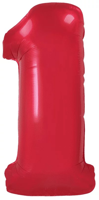 Шар (40''/102 см) Цифра, 1, Красный, 1 шт. в уп. Шар (40»/102 см) Цифра, 1 Slim, Красный, Металлик, 1 шт. в уп.