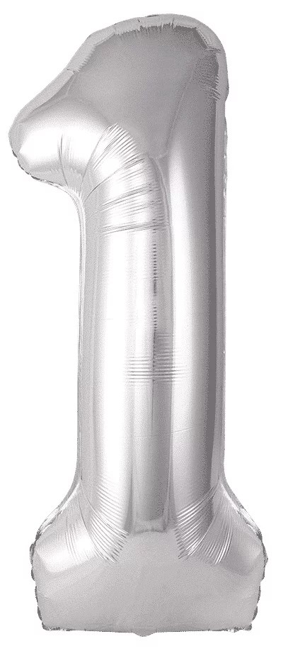 Шар (40''/102 см) Цифра, 1 Slim, Серебро, 1 шт. в уп Шар (40»/102 см) Цифра, 4 Slim, Светло-розовый, Матовый, 1 шт. в уп.