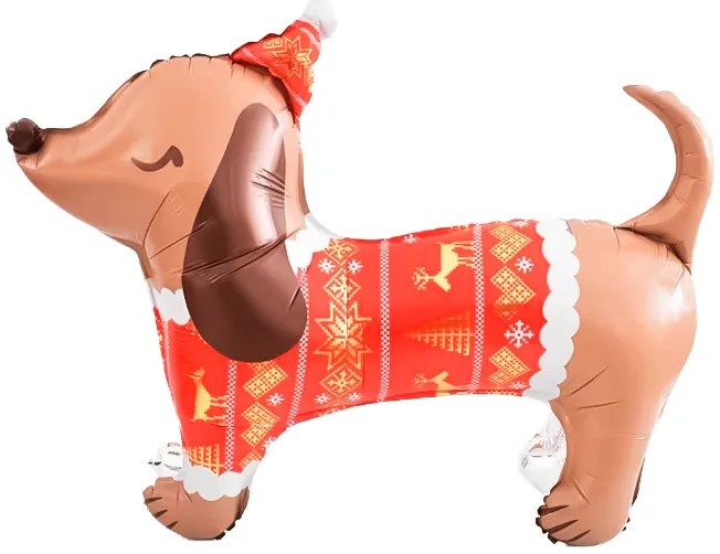 Шар 3D (33''/84 см) Новогодний таксик, 1 шт. в уп. Шар 3D (33»/84 см) Новогодний таксик, 1 шт. в уп.